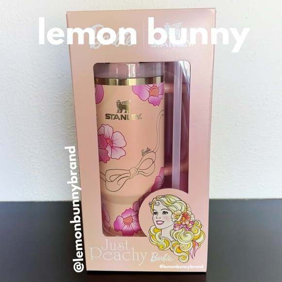 🍑🌸 Barbie x Stanley Collaboration ‘80s Peaches 'N Cream 40 oz Quencher NIB NWT